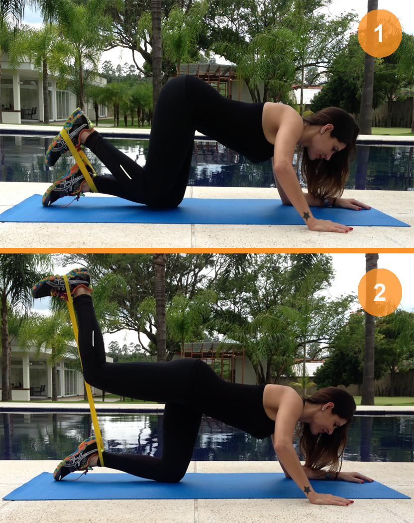 Exercícios para aumentar o glúteo usando o elástico
