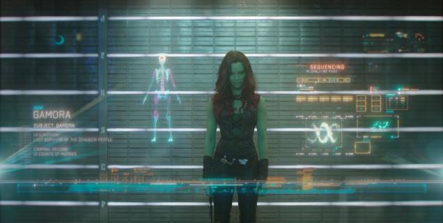 Guardiões da Galáxia: a sombria e perigosa Gamora (Zoe Saldana) Guardiões da Galáxia: a sombria e perigosa Gamora (Zoe Saldana)