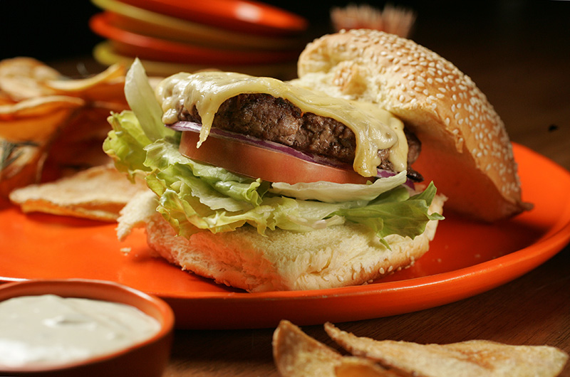 Hambúrguer da casa Hambúrguer da casa