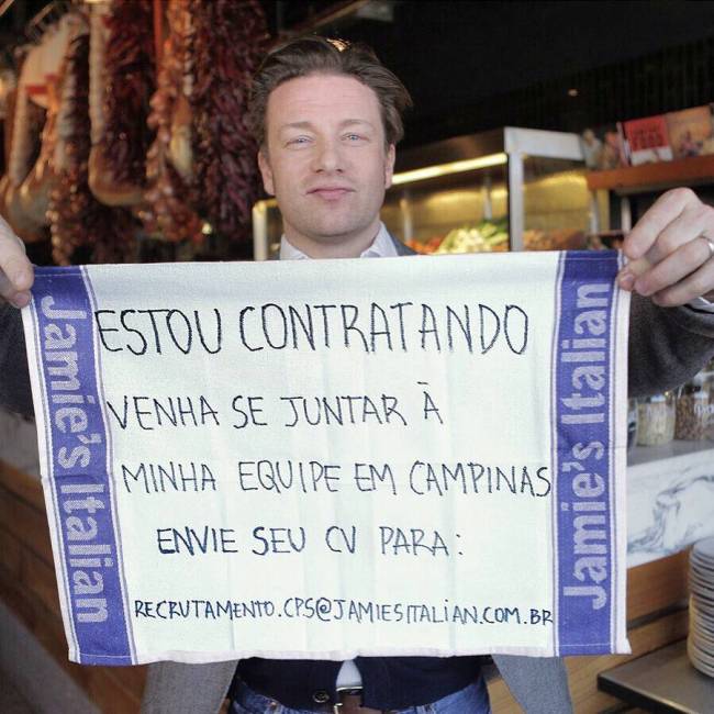 Jamie Oliver Campinas estamos contratando