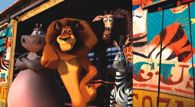 Na animação Madagascar 3, os personagens tentam voltar para o Zoológico de Nova York Na animação Madagascar 3, os personagens tentam voltar para o Zoológico de Nova York