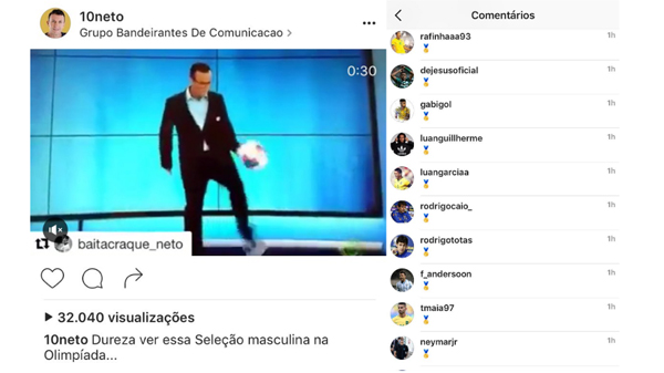 Os jogadores da Seleção usaram o Instagram para rebater um comentário de Neto