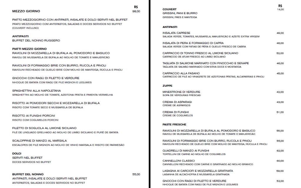 Nonno Ruggero, no Hotel Fasano, está aberto há uma semana