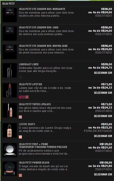 Coleção de maquiagem de Julia Petit para a M.A.C está praticamente esgotada