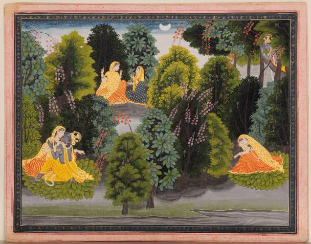 Exposição Índia: na pintura acima, representação de Radha lamentando a separação de Krishna Exposição Índia: na pintura acima, representação de Radha lamentando a separação de Krishna