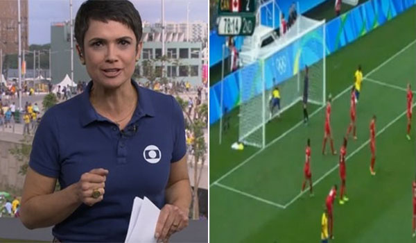 Grito de Sandra Annenberg rouba a cena em jogo da seleção feminina de futebol