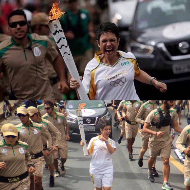 Sandra Annenberg se empolga com a tocha olímpica e vira piada na internet