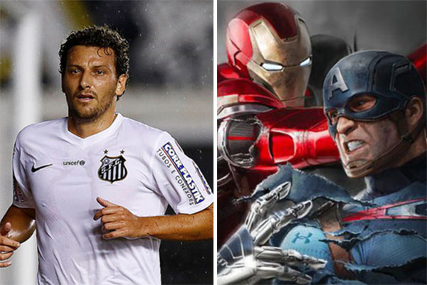 O jogador Elano, do Santos, tem um motivo bem curioso para não gostar do filme “Capitão América: Guerra Civil”