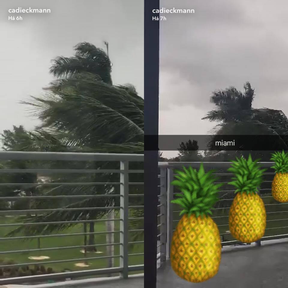À espera do furacão Matthew em Miami, Carolina Dieckmann compartilha fotos e vídeos no Snapchat