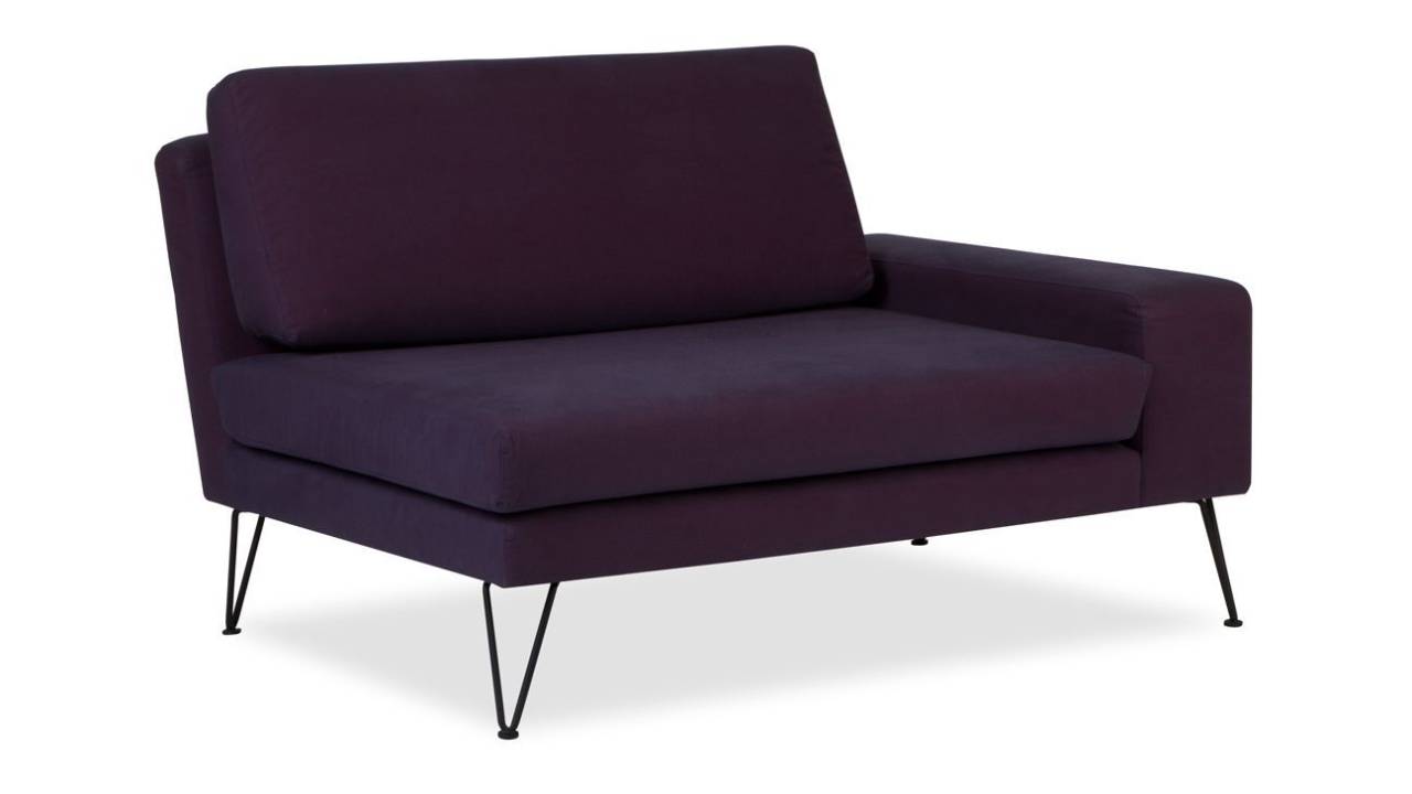 Sofá Linea - Módulo braço esquerdo baixo 2 lugares - Roxo