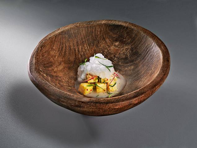 Ceviche de caju: opção sem carne no Maní Ceviche de caju: opção sem carne no Maní