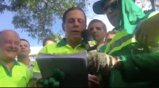 João Dória puxa coro contra pichadores