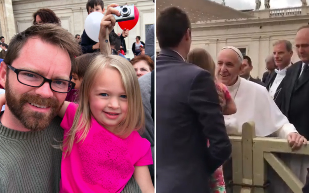 Reação de menina ao conhecer o Papa Francisco surpreende