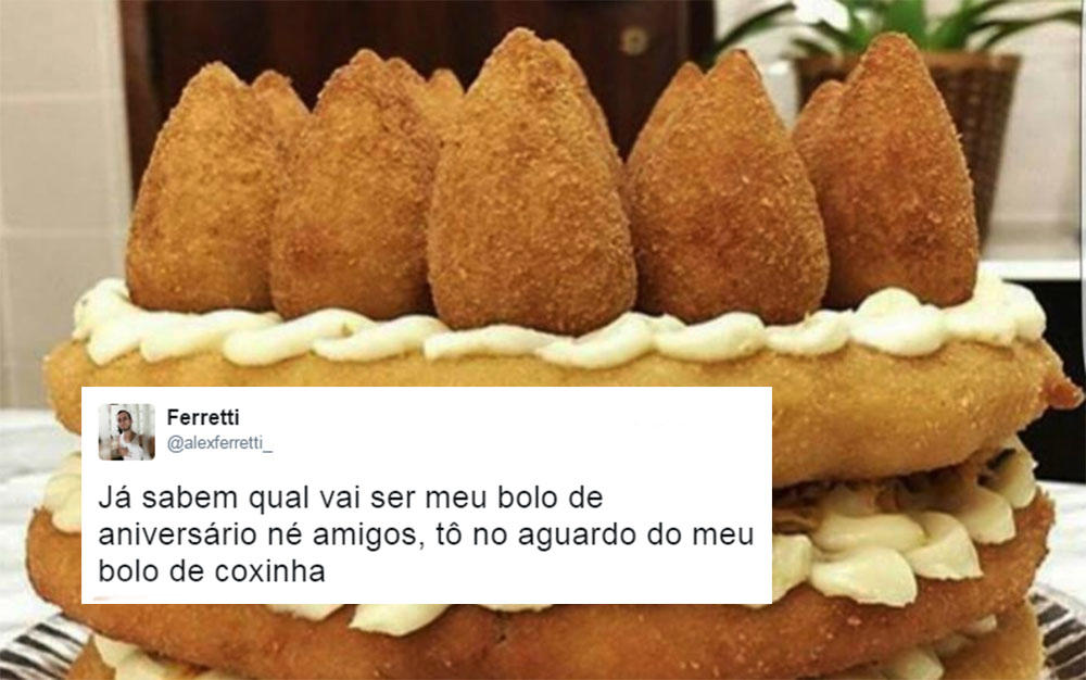 Inovador, “Bolo de Coxinha” surpreende internautas glutões
