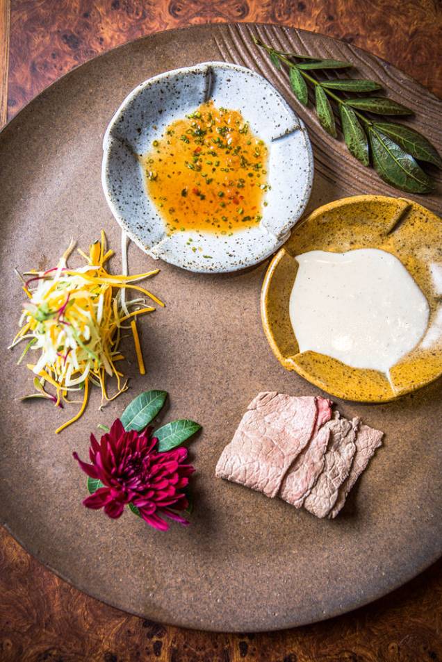 Shabu-shabu de gado wagyu: pode aparecer na sequência Shabu-shabu de gado wagyu: pode aparecer na sequência