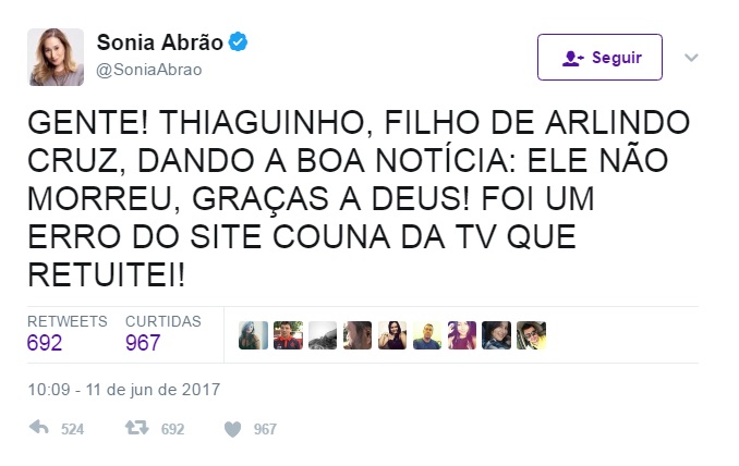 Sonia Abrão Twitter