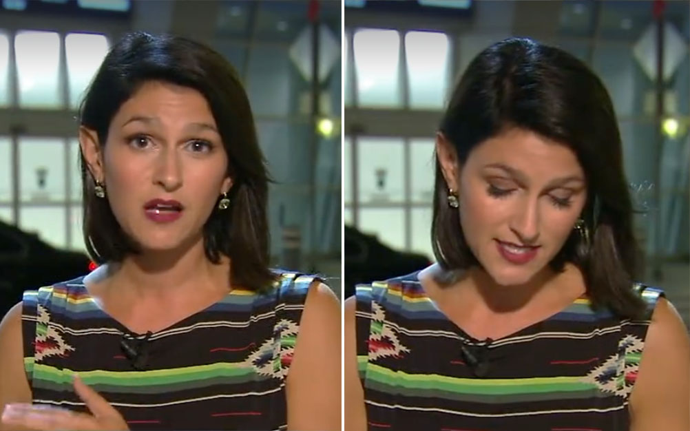 Jornalista é surpreendida ao vivo por “convidado” muito especial