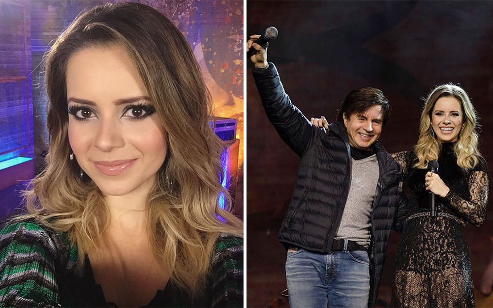 Xororó surpreende ao subir ao palco para cantar com Sandy