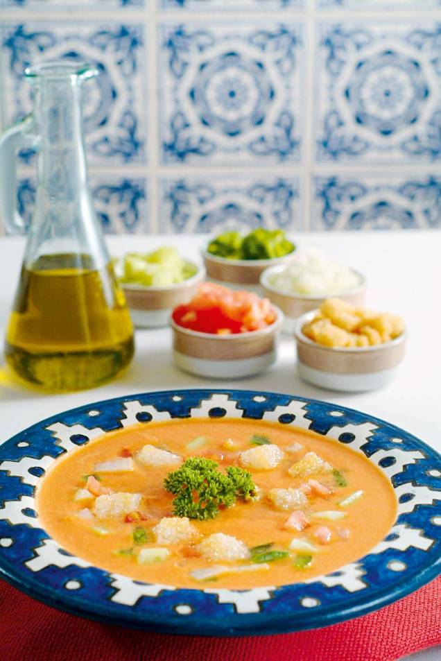 O gaspacho, tradicional receita ibérica