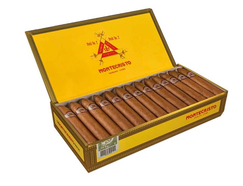 Charutos Montecristo Petit Nº 2, R$ 81,00 a unidade e R$ 1 822,50 a caixa com 25. Tabacaria Esch Café.