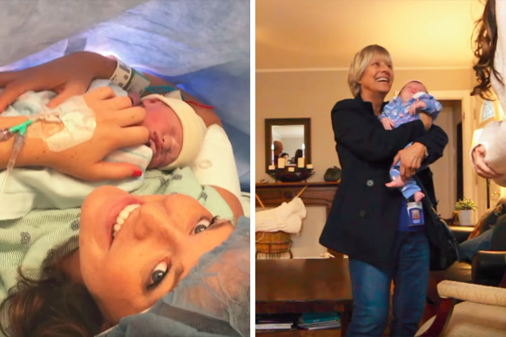 Casal esconde gravidez e surpreende amigos e familiares com bebê