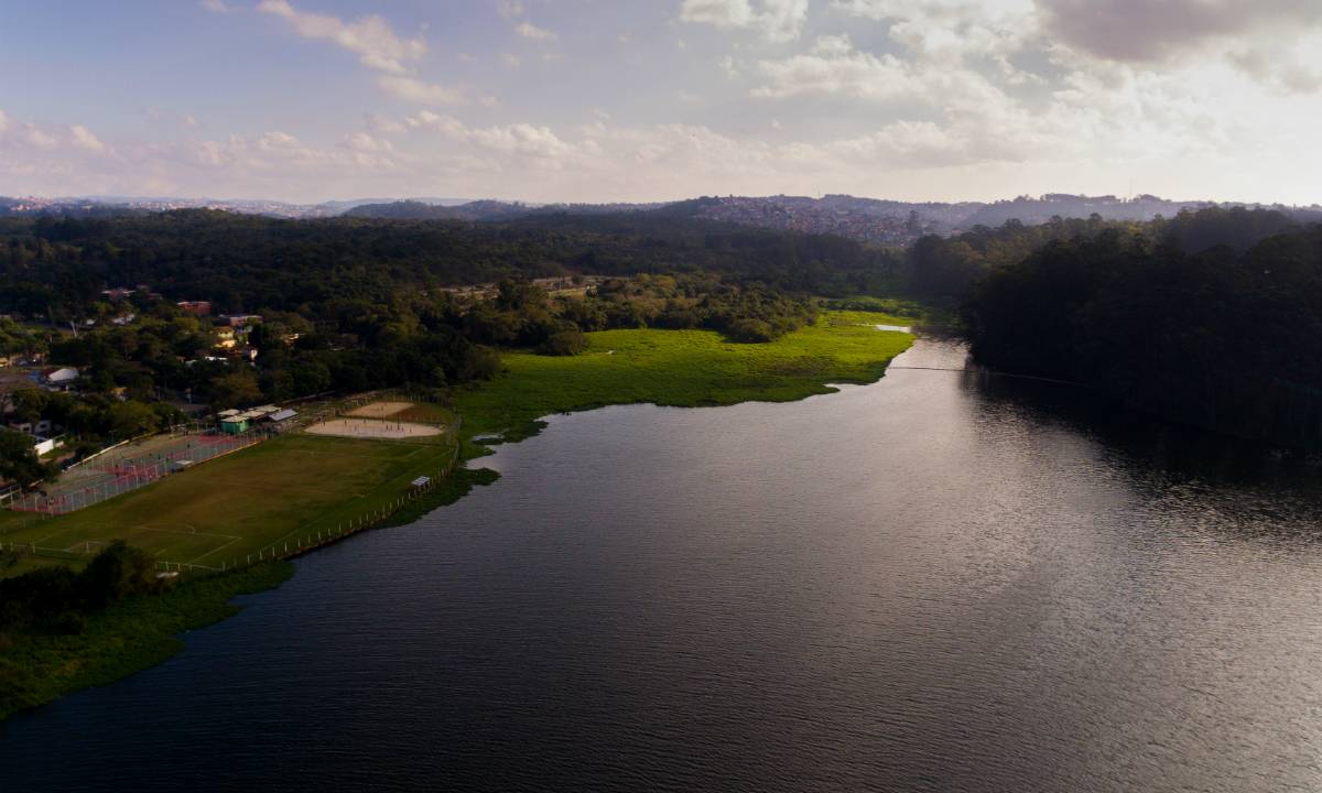 Vista aérea do Parque Ecológico Guarapiranga