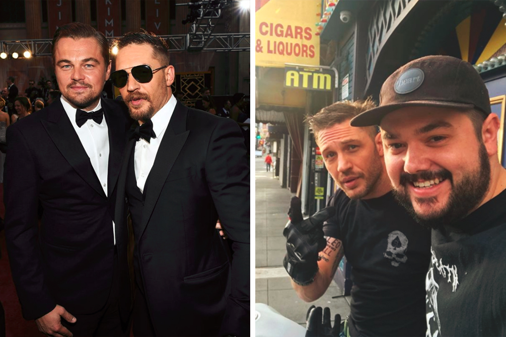 Tom Hardy faz tattoo constrangedora após aposta com DiCaprio
