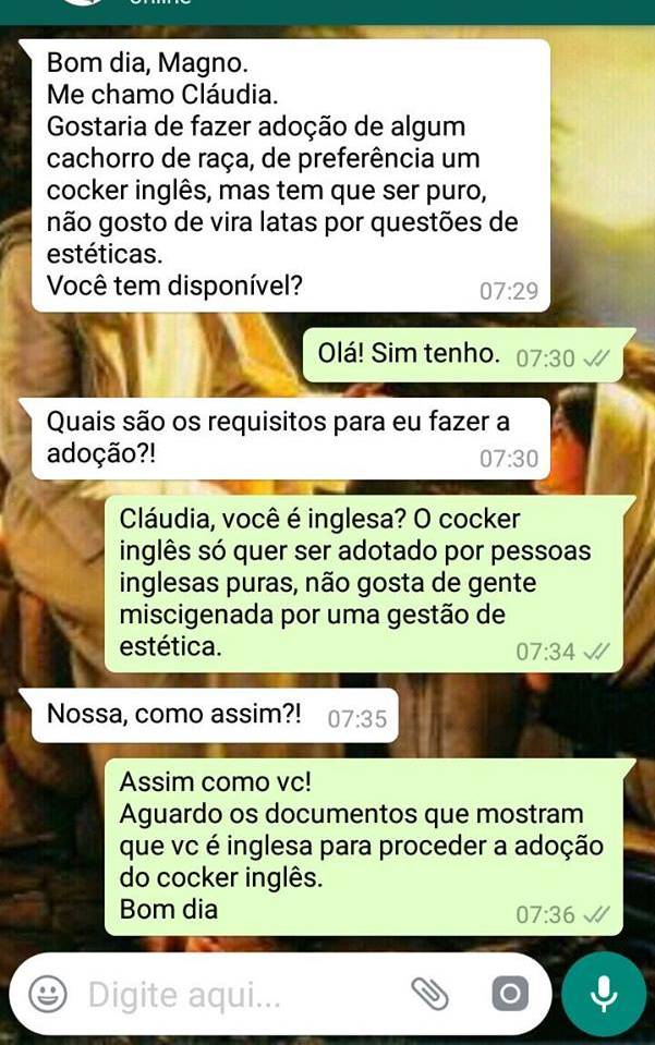 mensagem whatsapp animais de raça