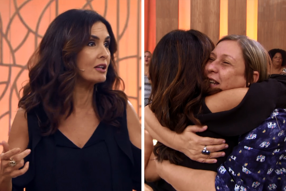 Fátima Bernardes se emociona ao reencontrar amiga no “Encontro”