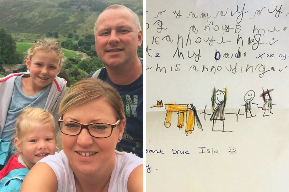 Mãe é surpreendida por redação que filha de 5 anos fez na escola