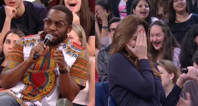 Lázaro Ramos faz pergunta para Laura Müller e plateia cai na gargalhada