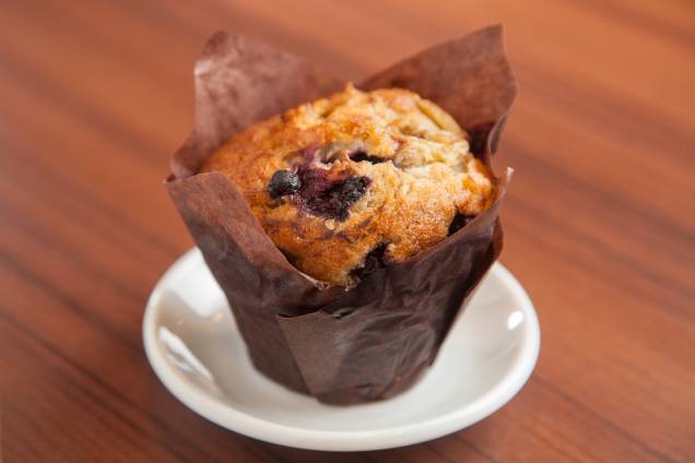 Muffin de banana com blueberry Muffin de banana com blueberry