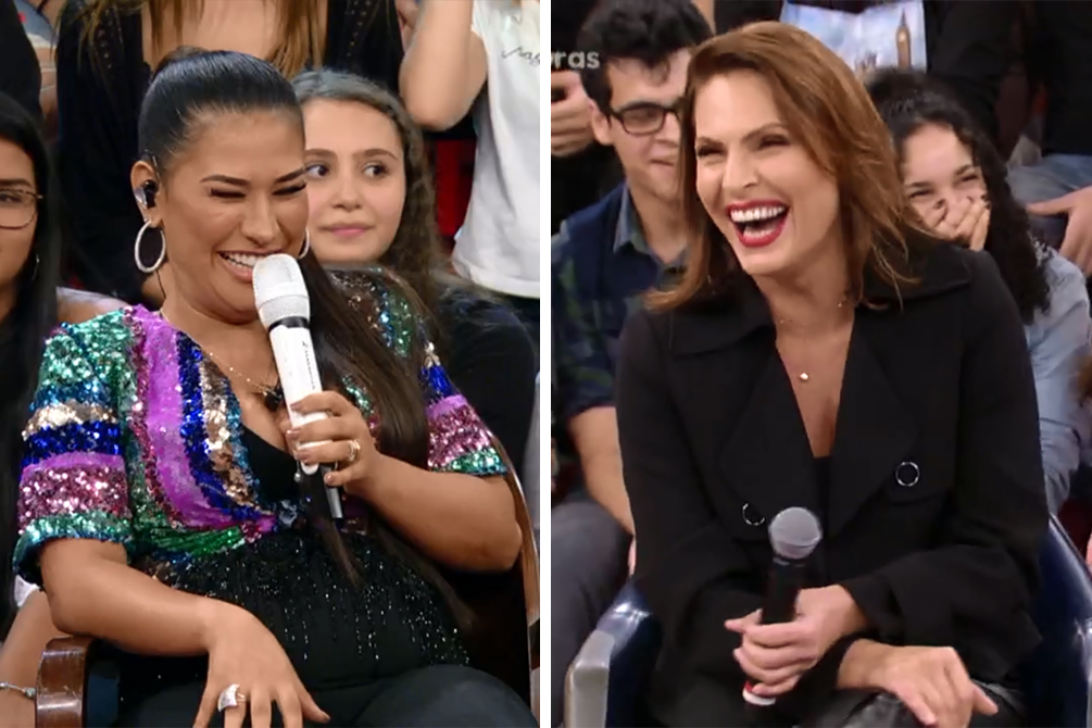 Laura Muller é surpreendida por pergunta de Simone no Altas Horas