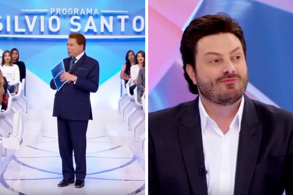 Silvio Santos ironiza TV Globo ao receber Danilo Gentili