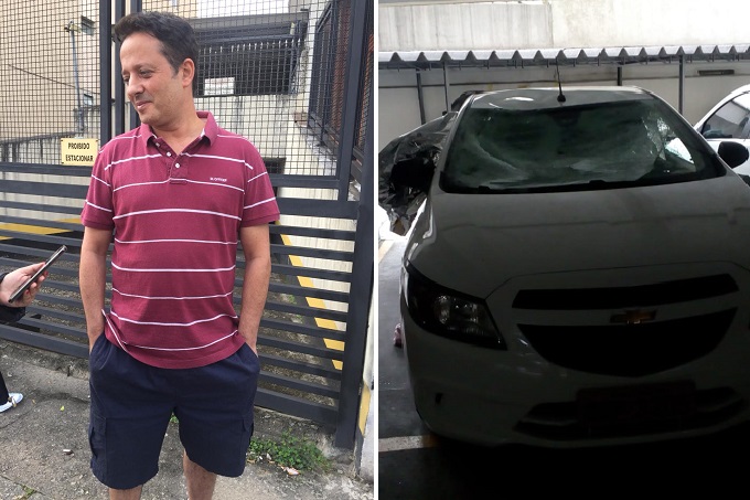 “A criança caiu no para-brisa do meu carro e quicou 2 metros para frente”