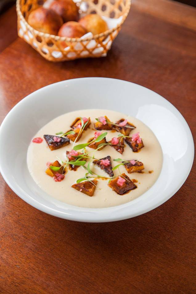 Abóbora tostada com creme de queijo Abóbora tostada com creme de queijo