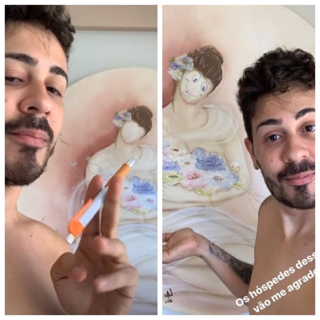 Carlinhos Maia rabisca quadro com caneta e, de novo, cria polêmica na web