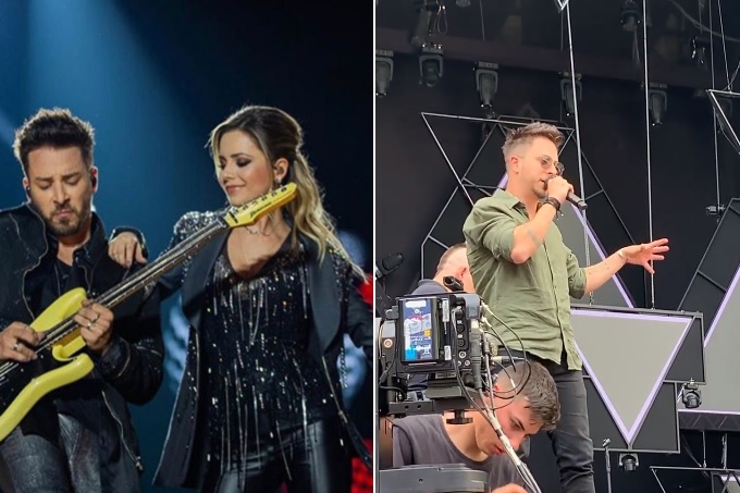 Junior fala aos fãs sobre estado de saúde de Sandy antes de show