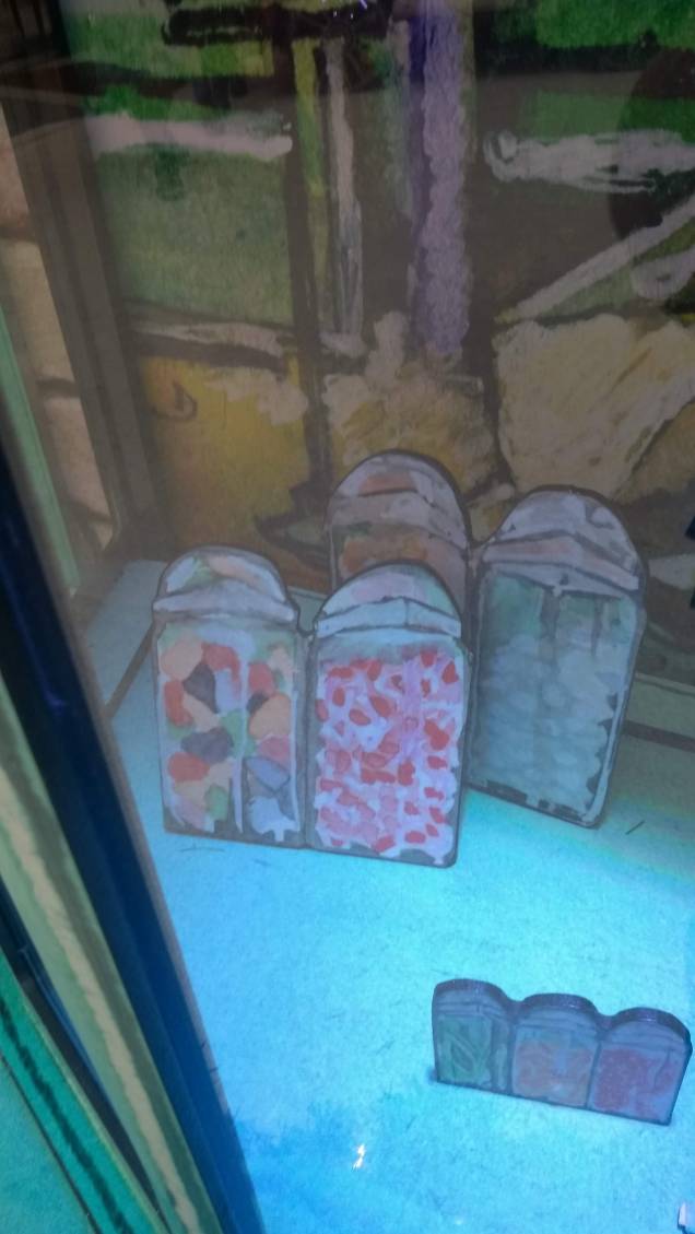 Detalhe da vitrine da Honeydukes, na Hogsmeade do Shopping Metrô Tatuapé