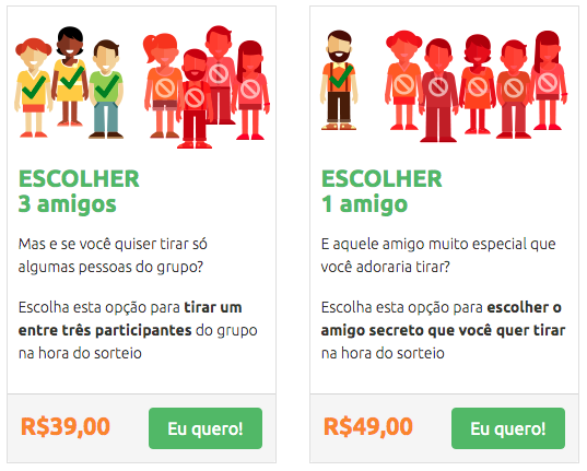 Opção de selecionar amigos