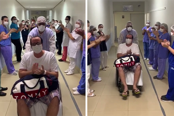 Vídeo: Paciente tem alta após Covid-19 e é aplaudido em hospital