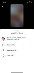 Post Live to IGTV 1