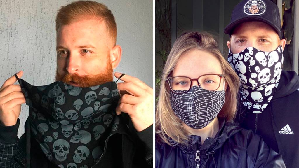 Marca produz máscaras faciais adaptadas para barbudos