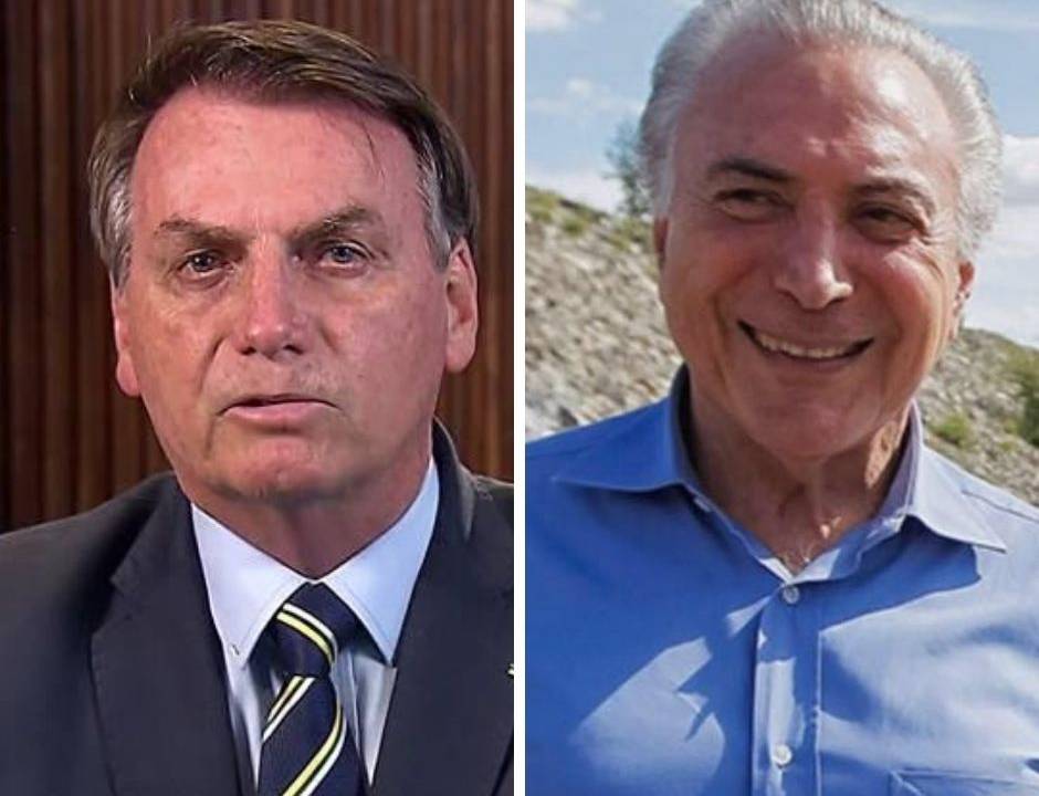 Bolsonaro e Temer: aliança em missão de apoio ao Líbano