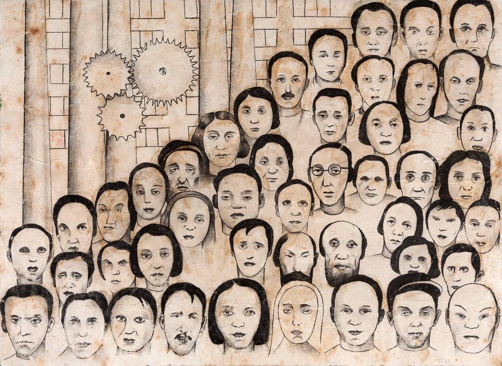Tarsila do Amaral – Estudo para Operários (cortesia James Lisboa Ariel From) Tarsila do Amaral – Estudo para Operários (cortesia James Lisboa Ariel From)