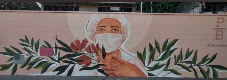 Muro na Rebouças recebe homenagem aos profissionais da saúde