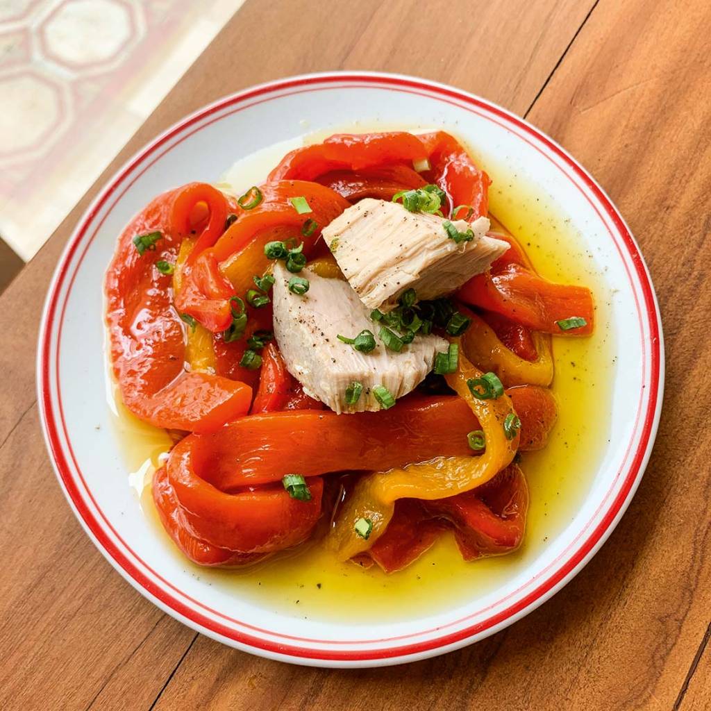 Piperrada com atum Piperrada com atum