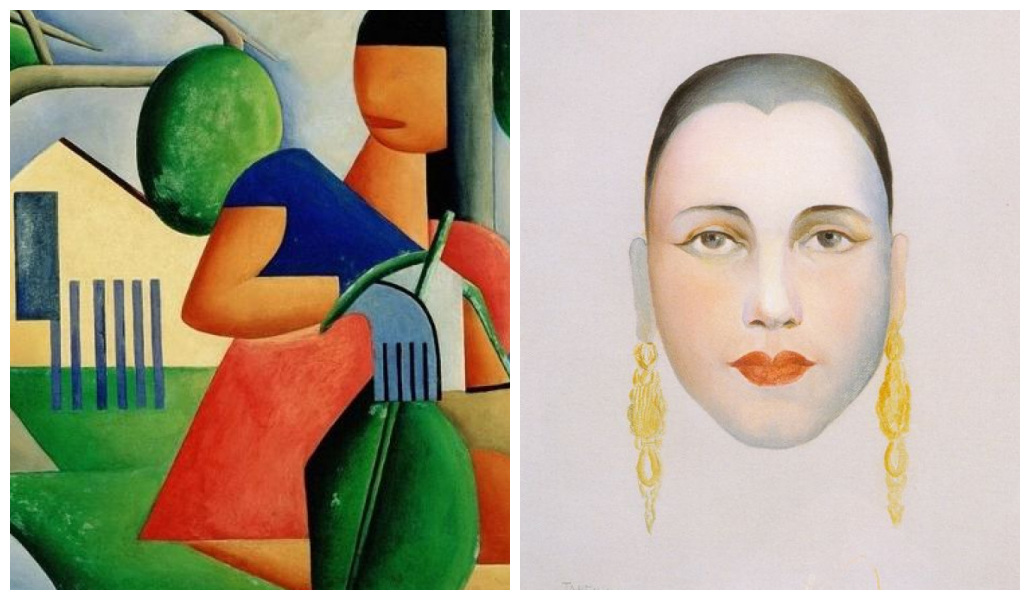Tela A Caipirinha e autorretrato de Tarsila do Amaral: a primeira obra será vendida em leilão