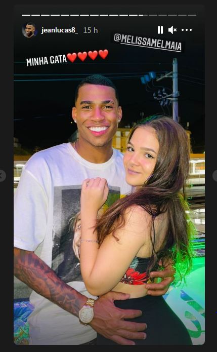 Jean Lucas Mel Maia Insta Jean Lucas abraçado com Mel Maia