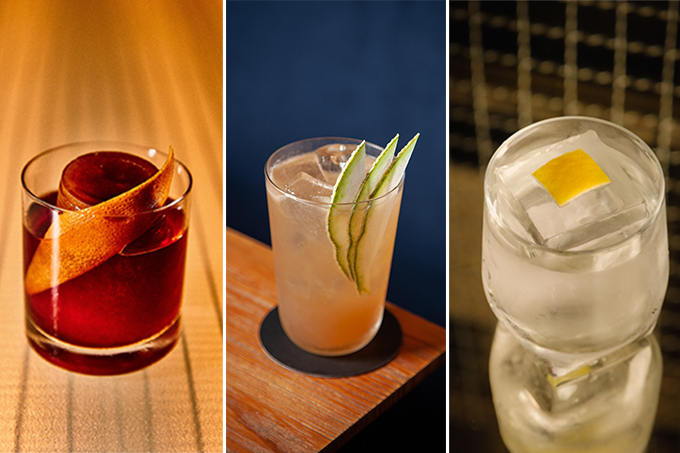 Por ordem: drinque do Bar dos Arcos, Tan Tan e Regô
